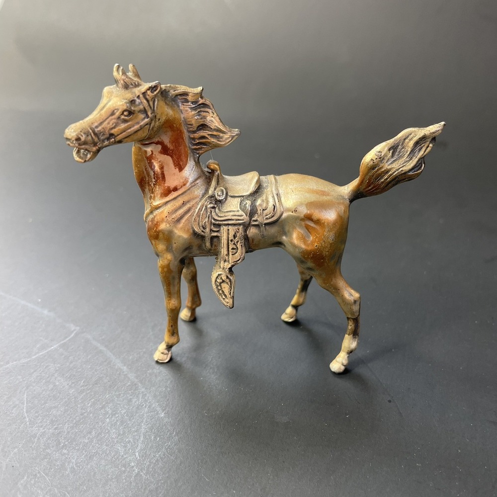 Vintage Jennings Brothers Metal JB 3 1/4" HORSE Copper Silvertone Metal Stallion